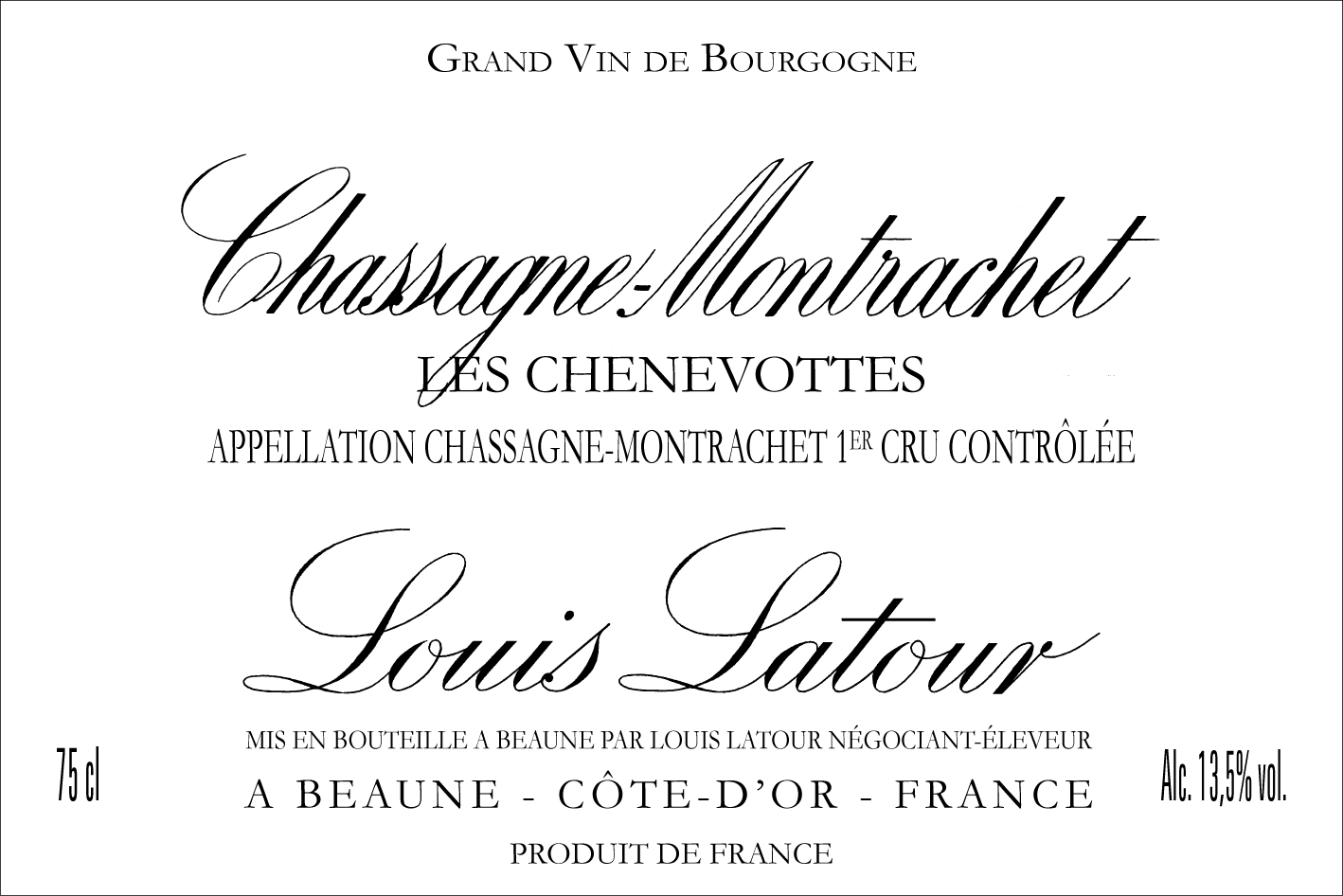 Louis Latour Chassagne-Montrachet 1er Cru "Les Chenevottes" 2020