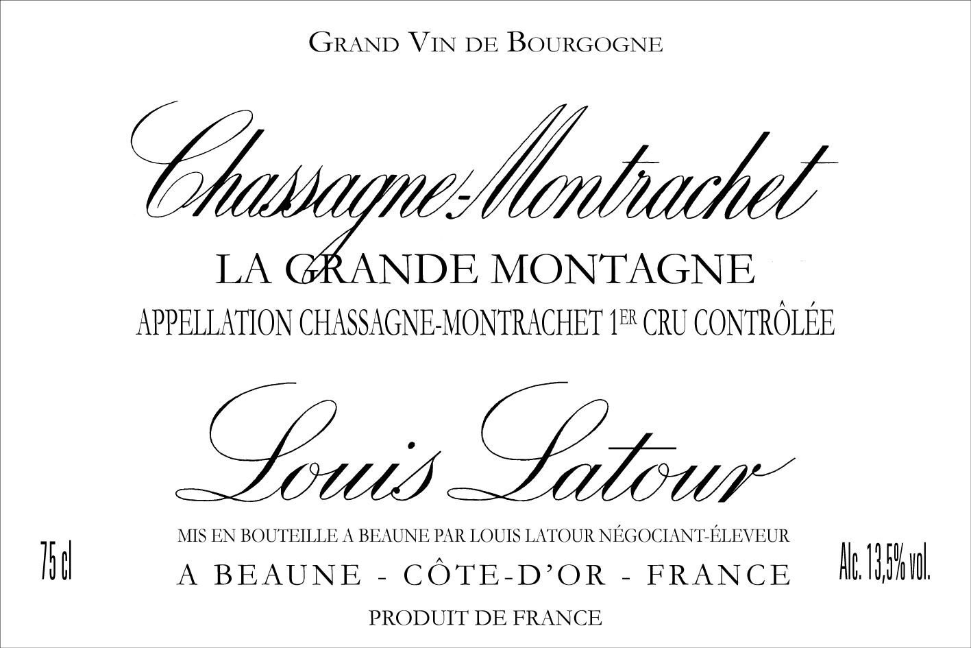 Louis Latour Chassagne-Montrachet 1er Cru La Grande Montagne 2018