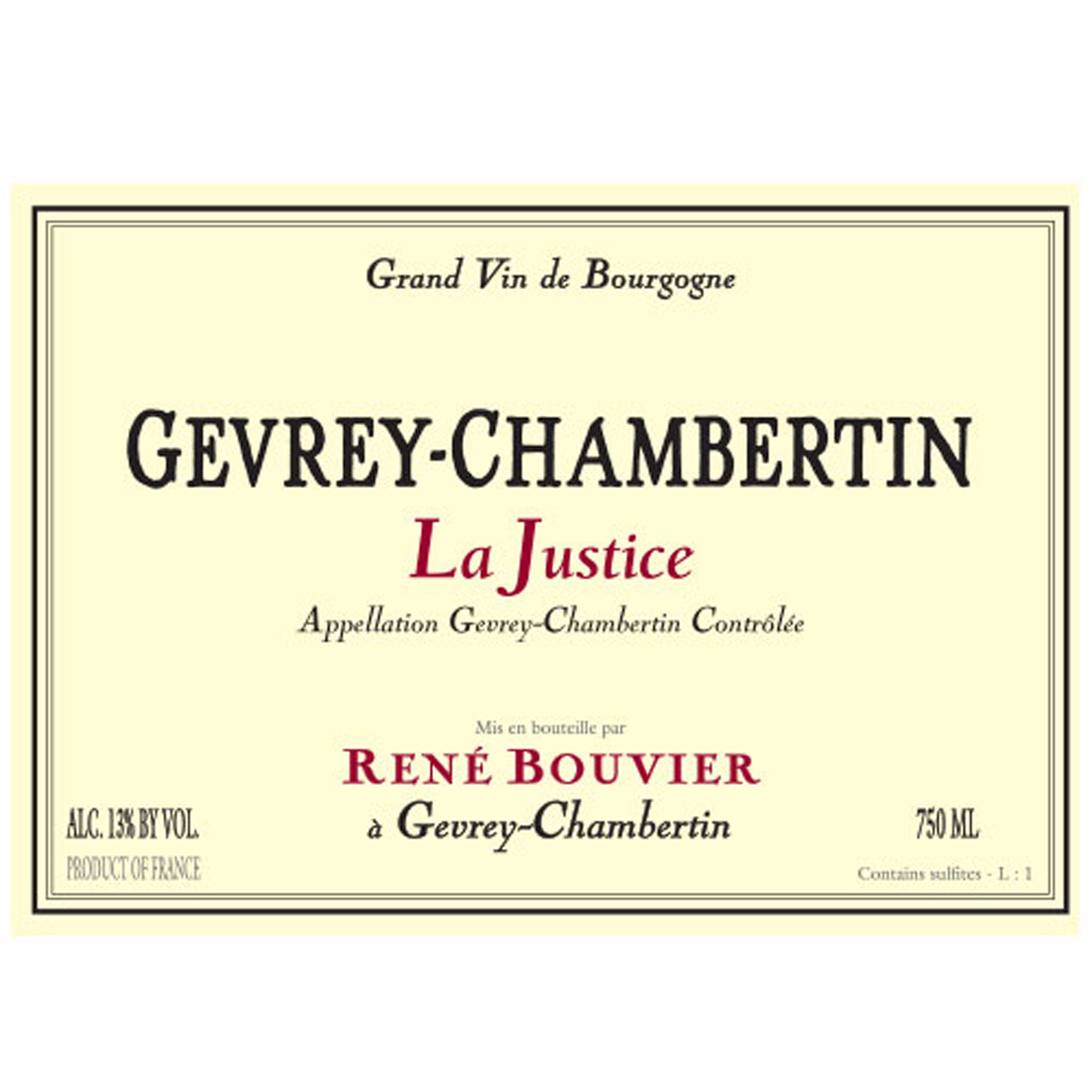 Domaine Rene Bouvier Gevrey Chambertin la Justice 2020