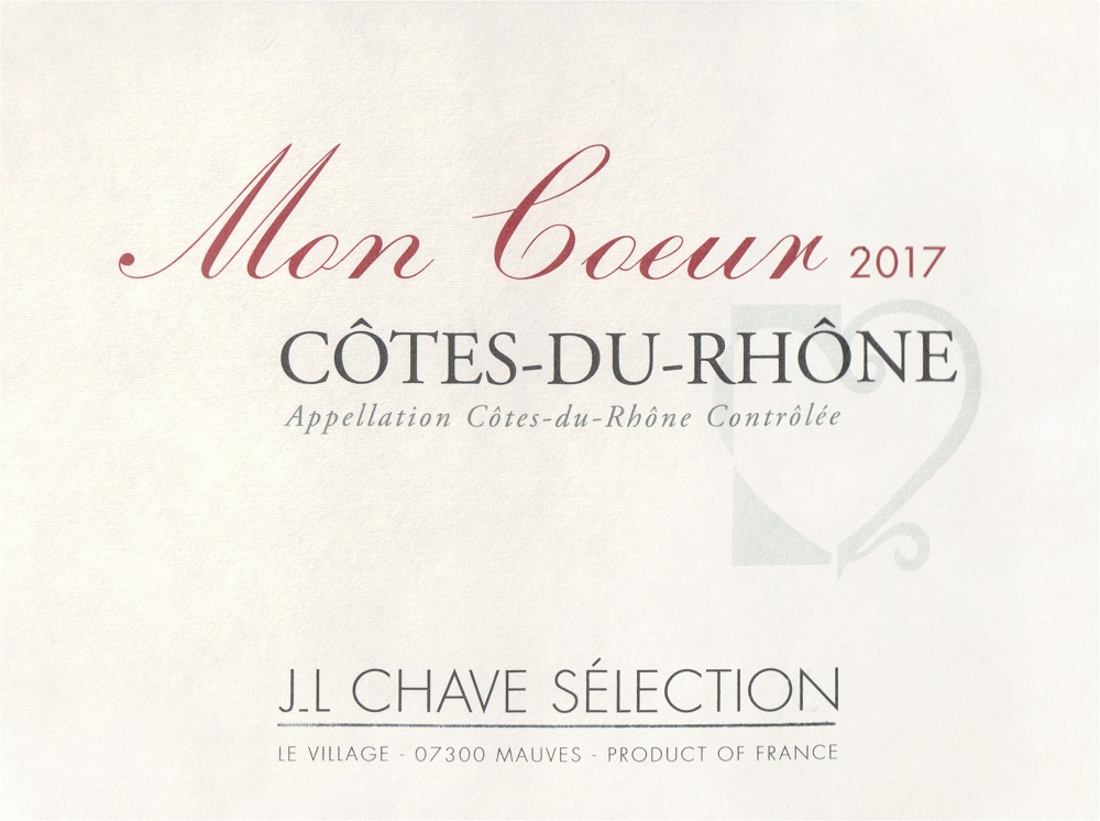 J. L. Chave Côtes du Rhone - Mon Coeur 2020 - Grenache, Syrah