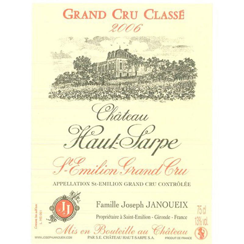 Joseph Janoueix Château Haut Sarpe Saint Emilion Grand Cru 2013