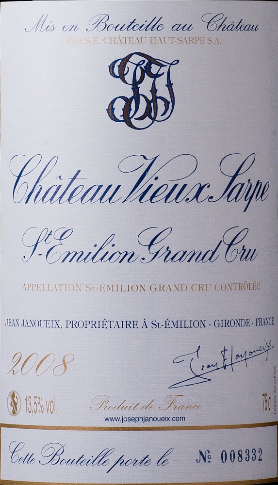 Joseph Janoueix Château Vieux Sarpe Saint Emilion Grand Cru 2011