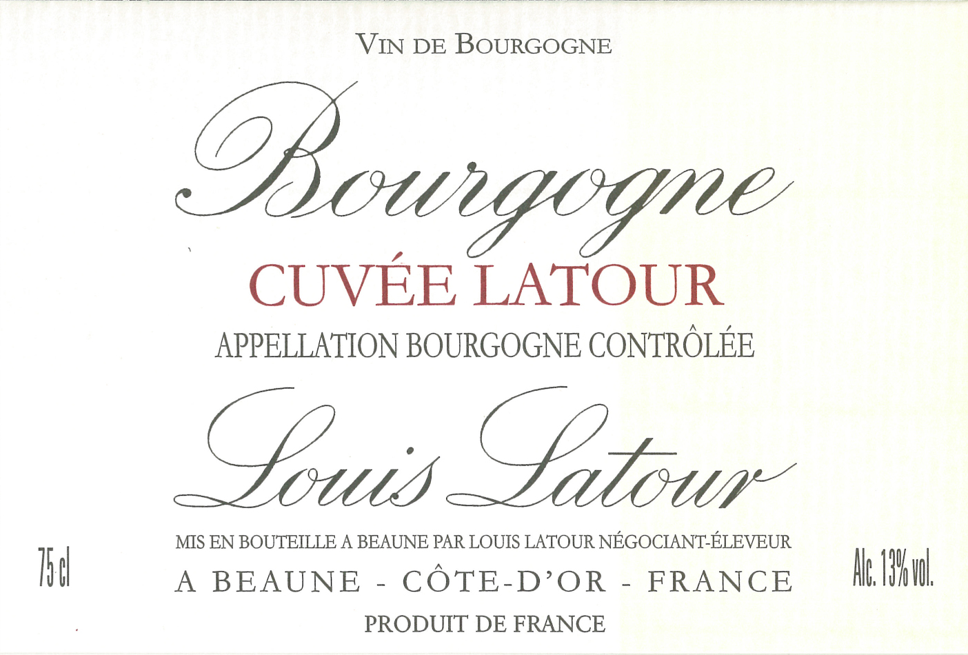 Louis Latour Bourgogne "Cuvée Latour" Rouge 2021