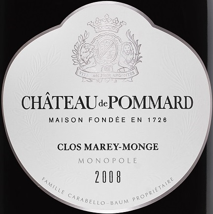 Chateau de Pommard Clos Marey-Monge Monopole 2008