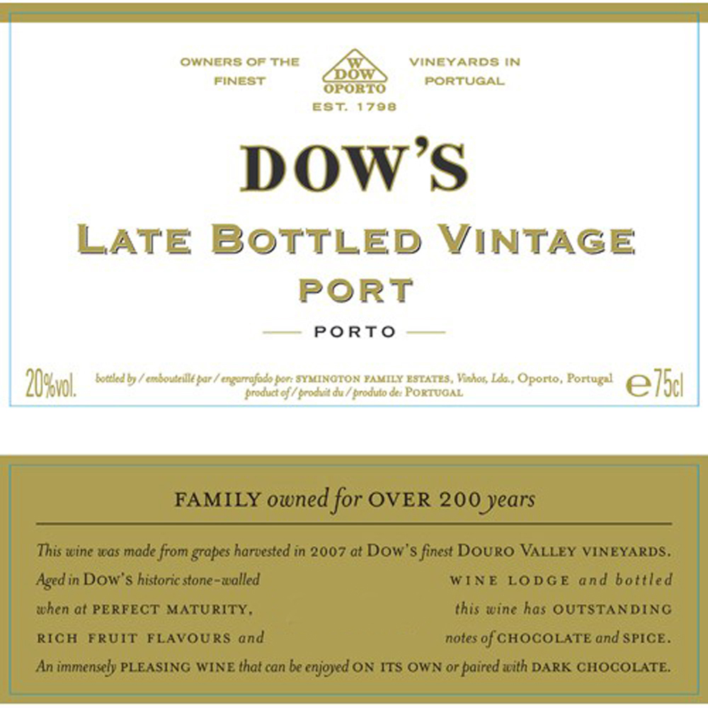 Dow's 2016 LBV - Late Bottled Vintage